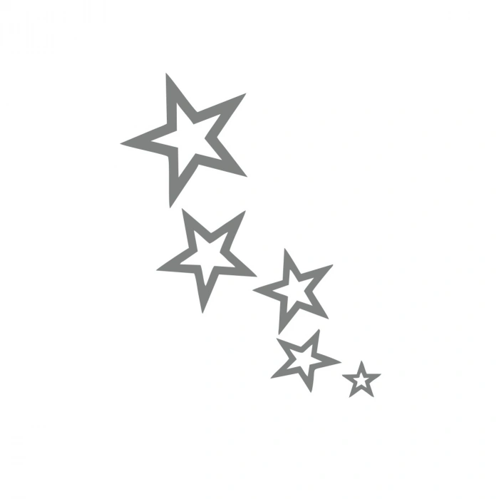 Yıldızlar Araba Sticker 17x17 Cm Gri