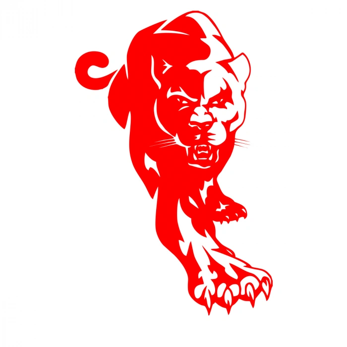 Panter Araba Sticker 17x17 Cm Kırmızı