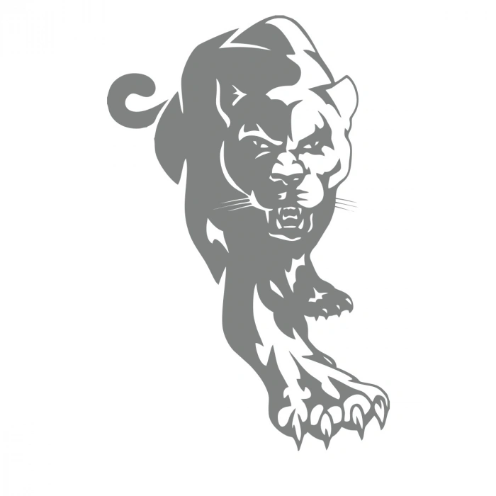 Panter Araba Sticker 17x17 Cm Gri