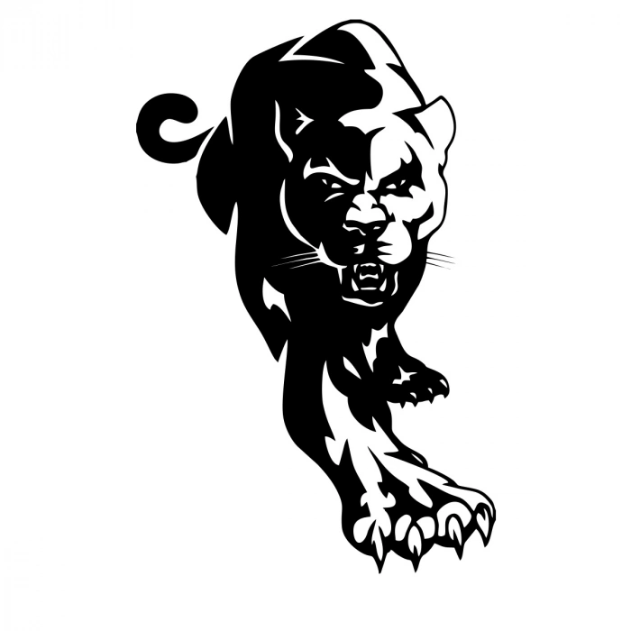 Panter Araba Sticker 17x17 Cm Siyah