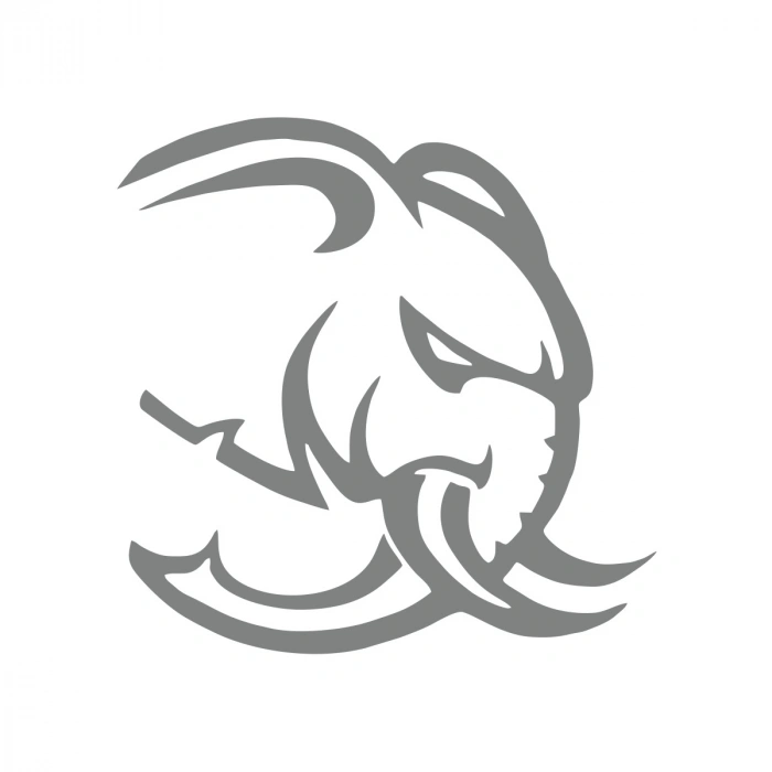 Kızgın Fil Araba Sticker 17x17 Cm Gri