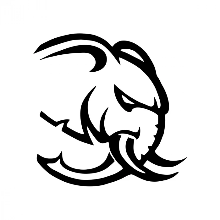 Kızgın Fil Araba Sticker 17x17 Cm Siyah