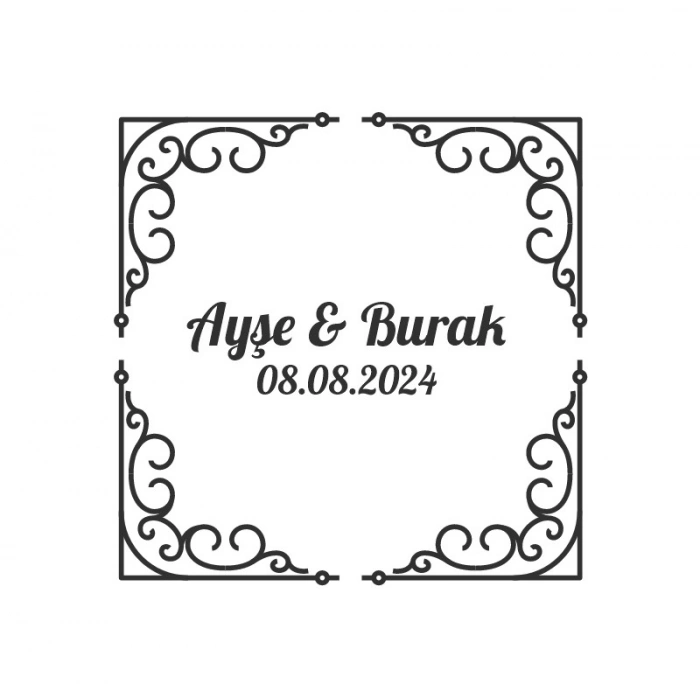 Yapraklı Kış Meyveli Oval Etiket Kına Nişan Düğün 3x3 cm özel etiket / 50 adet sticker