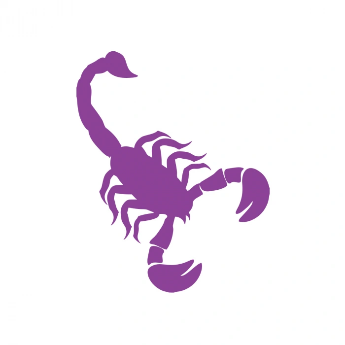 Akrep Araba Sticker 17x17 Cm Mor