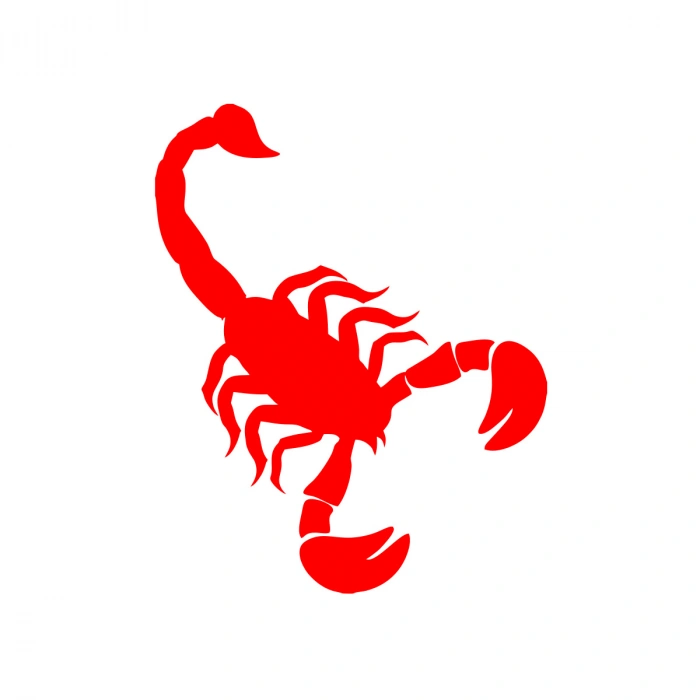 Akrep Araba Sticker 17x17 Cm Kırmızı