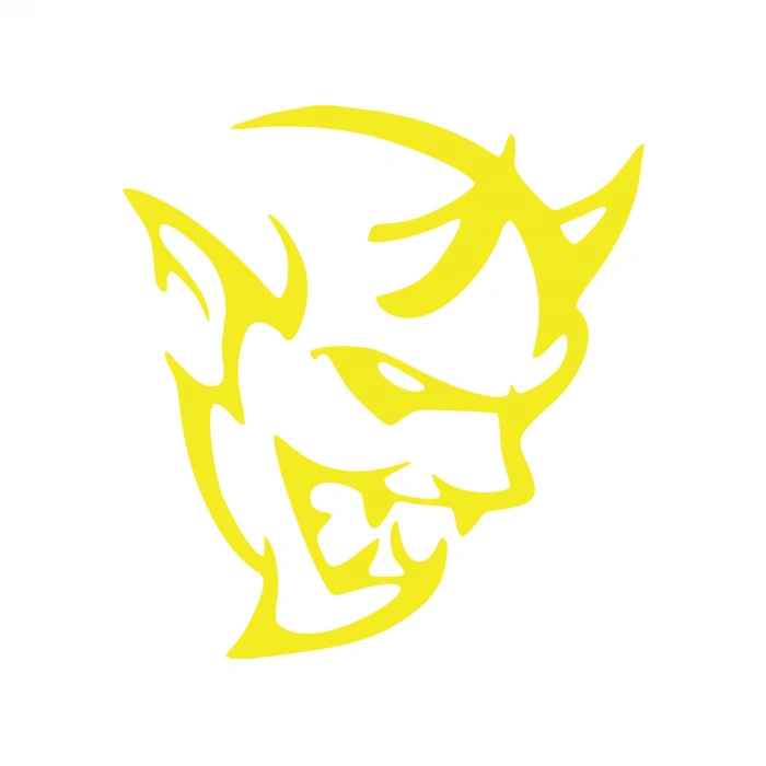 Şeytan Araba Sticker 17x17 Cm Sarı