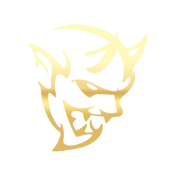 Şeytan Araba Sticker 17x17 Cm Gold