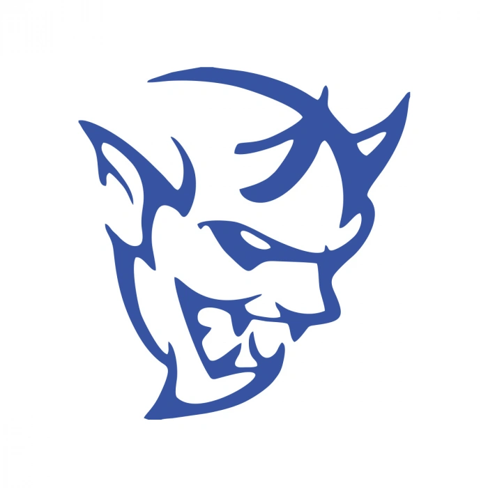 Şeytan Araba Sticker 17x17 Cm Mavi