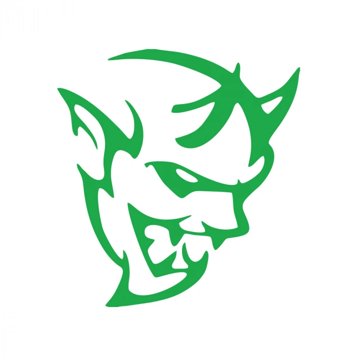 Şeytan Araba Sticker 17x17 Cm Yeşil