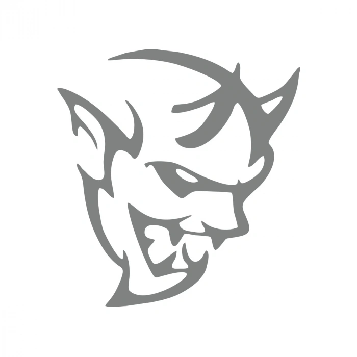 Şeytan Araba Sticker 17x17 Cm Gri