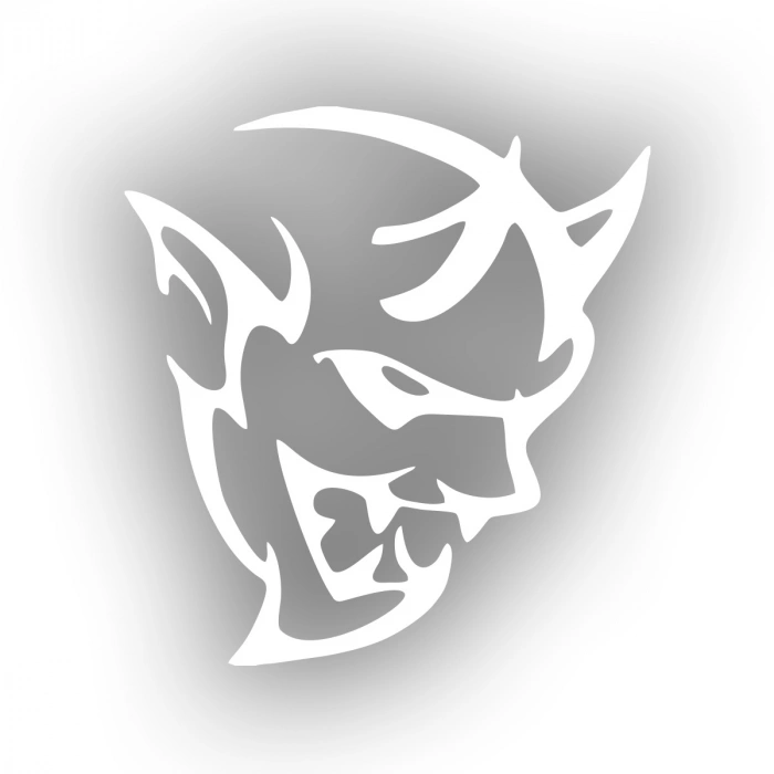 Şeytan Araba Sticker 17x17 Cm Beyaz