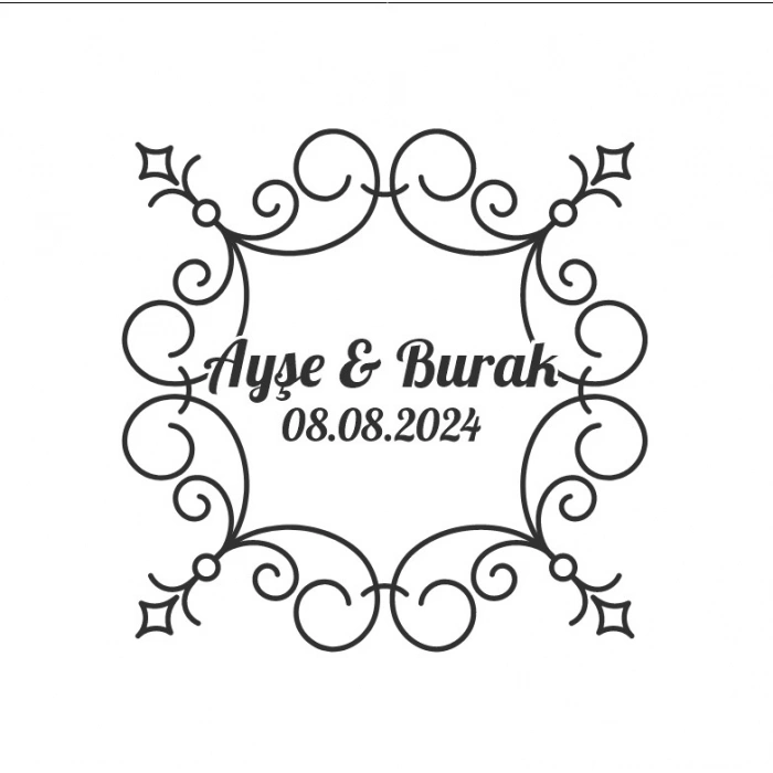 Çam Kozalaklı ve Kuşlu Kış Etiketi Kına Nişan Düğün 3x3 cm özel etiket / 50 adet sticker