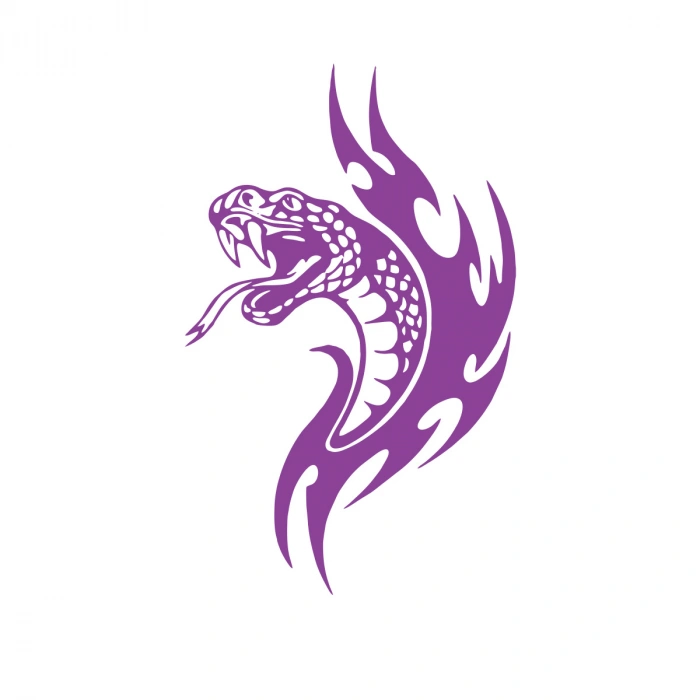 Yılan Araba Sticker 17x17 Cm Mor