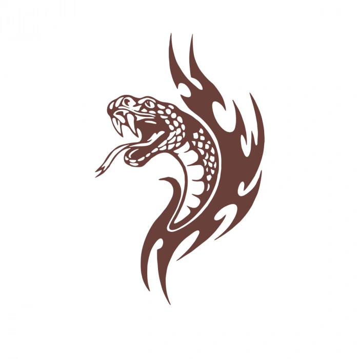 Yılan Araba Sticker 17x17 Cm Kahverengi