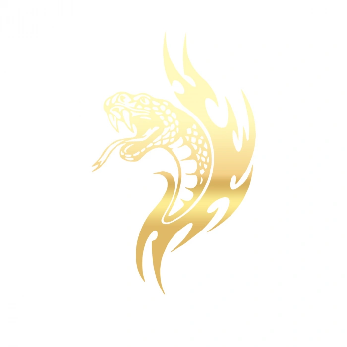 Yılan Araba Sticker 17x17 Cm Gold