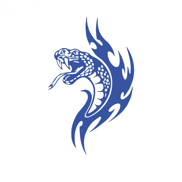 Yılan Araba Sticker 17x17 Cm Mavi