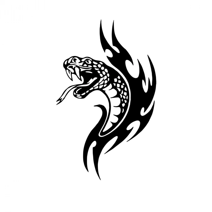 Yılan Araba Sticker 17x17 Cm Siyah