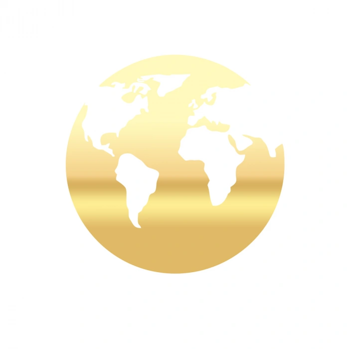 Dünya Araba Sticker 17x17 Cm Gold