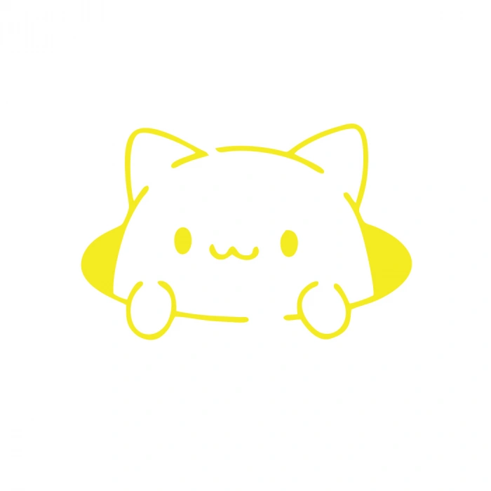 Kedi Araba Stickeri 17x17 Cm Sarı