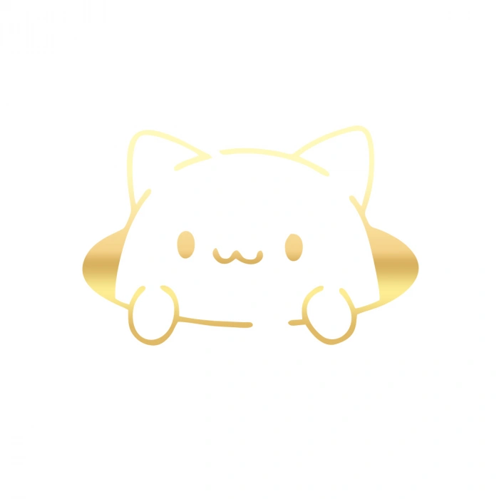 Kedi Araba Stickeri 17x17 Cm Gold