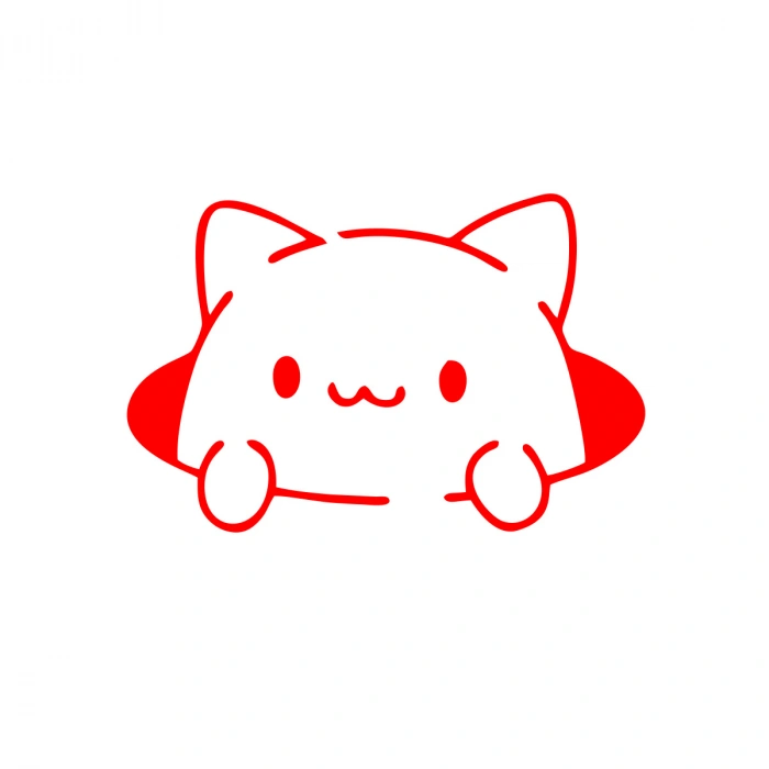 Kedi Araba Stickeri 17x17 Cm Kırmızı