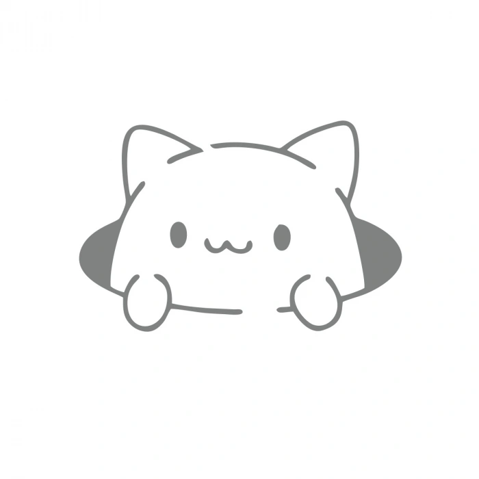 Kedi Araba Stickeri 17x17 Cm Gri