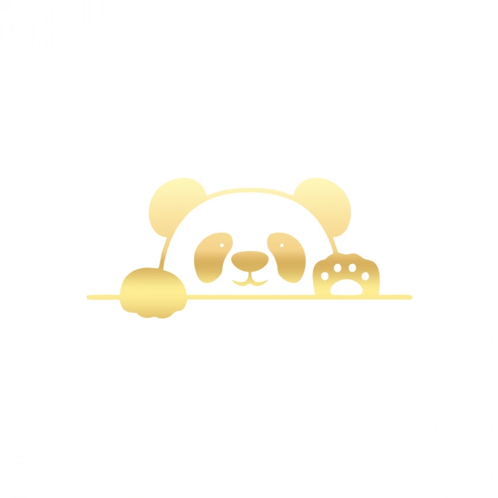 Panda Araba Sticker 17x17 Cm Gold