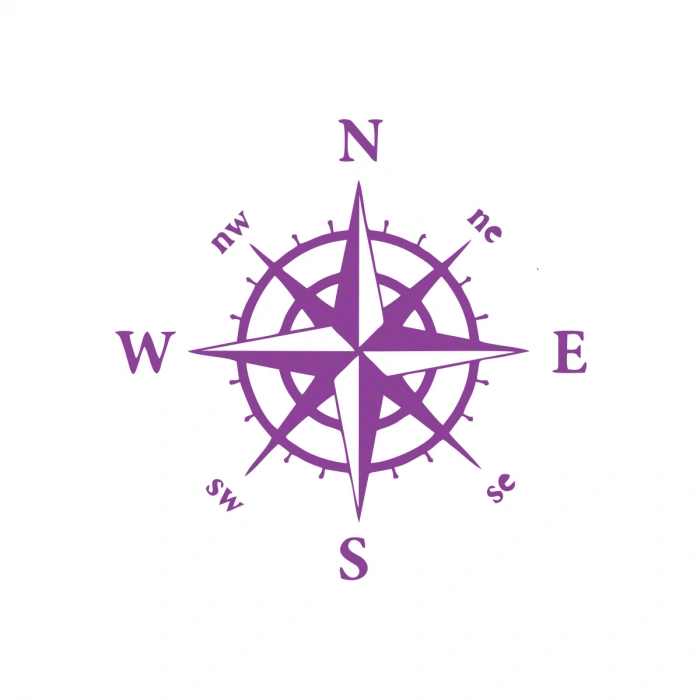 Pusula Araba Sticker 17x17 Cm Mor