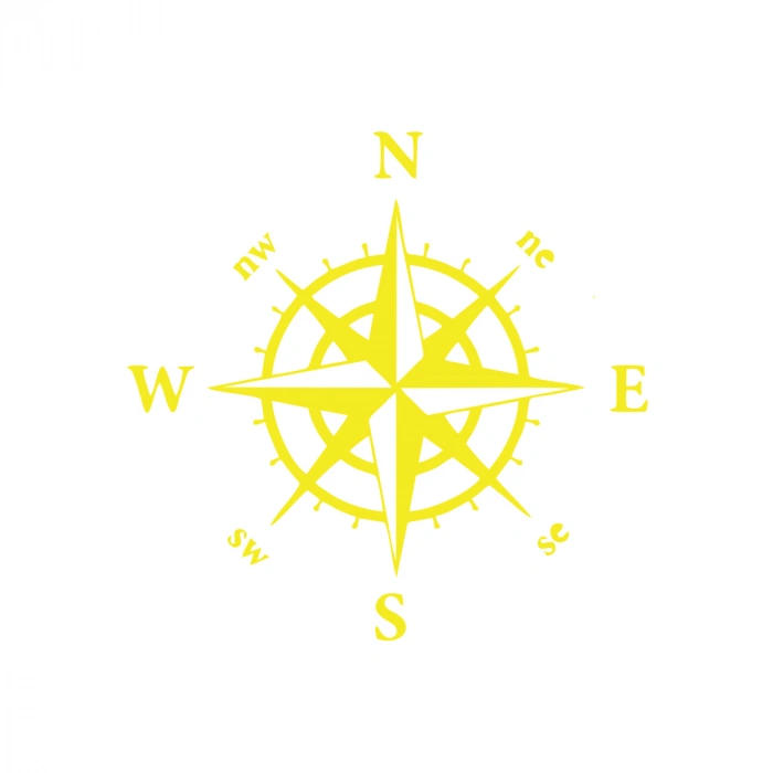 Pusula Araba Sticker 17x17 Cm Sarı