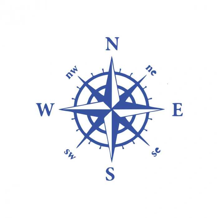 Pusula Araba Sticker 17x17 Cm Mavi