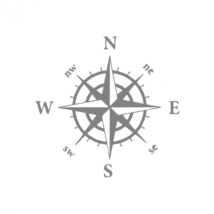 Pusula Araba Sticker 17x17 Cm Gri