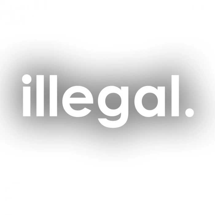 İllegal Araba Sticker 17x17 Cm Beyaz