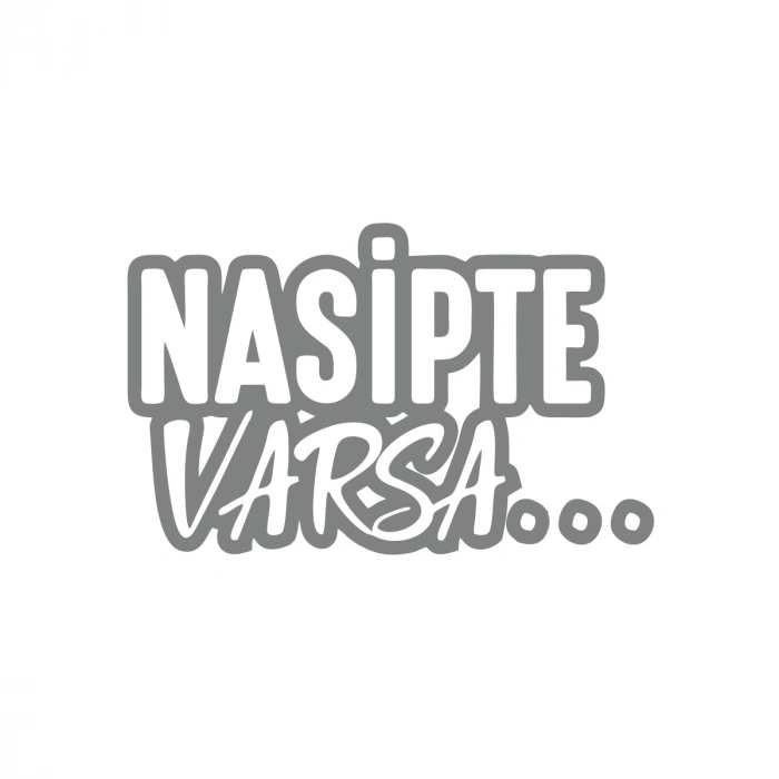 Nasipte Varsa Araba Sticker 17x17 Cm Gri