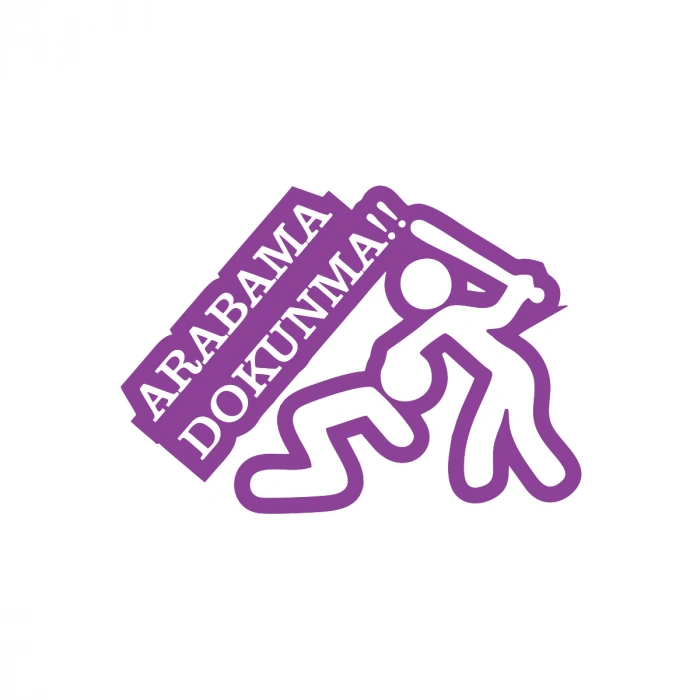 Arabama Dokunma Araba Sticker 17x17 Cm Mor