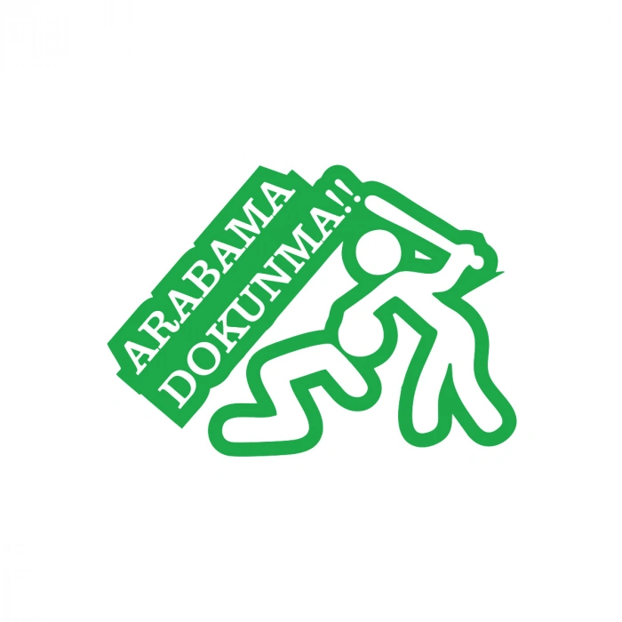 Arabama Dokunma Araba Sticker 17x17 Cm Yeşil