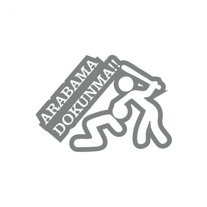 Arabama Dokunma Araba Sticker 17x17 Cm Gri