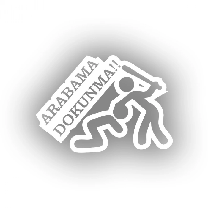 Arabama Dokunma Araba Sticker 17x17 Cm Beyaz