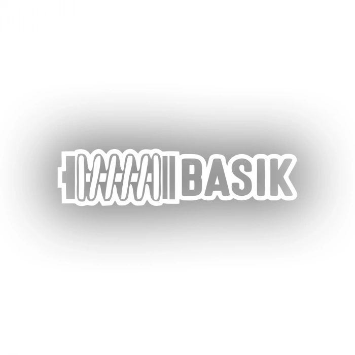 Basık Araba Sticker 17x17 Cm Beyaz