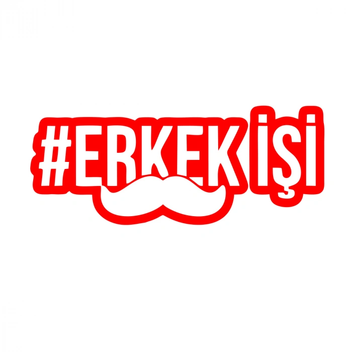Erkek İşi Araba Sticker 17x17 Cm Kırmızı