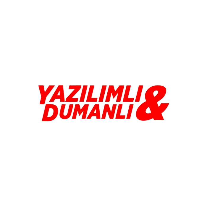Yazılımlı&Dumanlı Araba Sticker 17x17 Cm Kırmızı