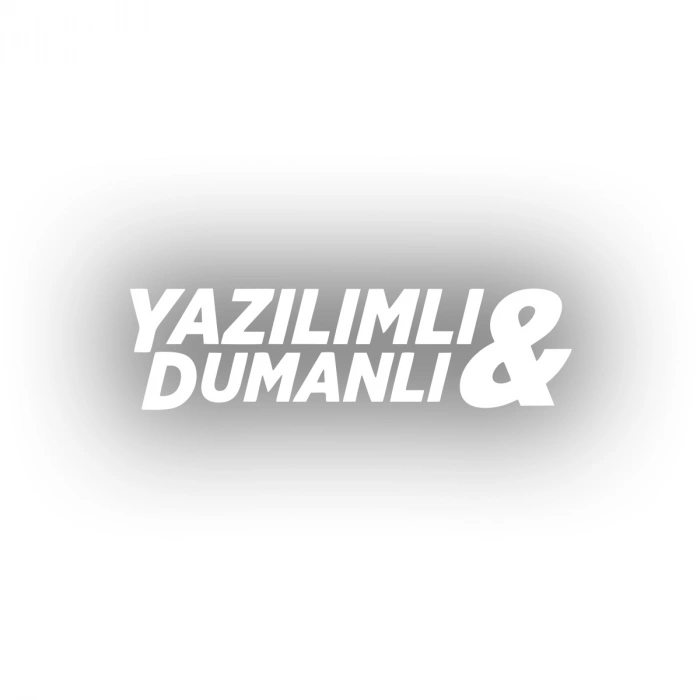 Yazılımlı&Dumanlı Araba Sticker 17x17 Cm Beyaz