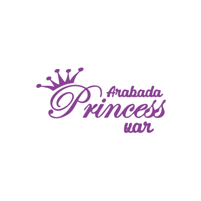 Arabada Princess Var Araba Sticker 17x17 Cm Mor