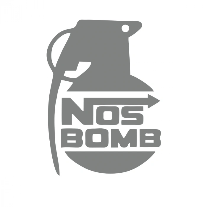 Nos Bomb Araba Sticker 17x17 Cm Gri