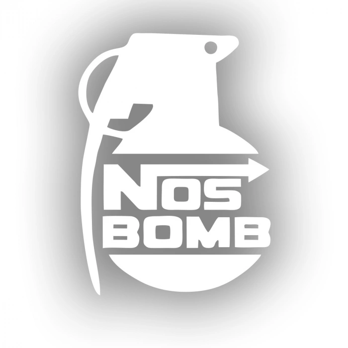 Nos Bomb Araba Sticker 17x17 Cm Beyaz