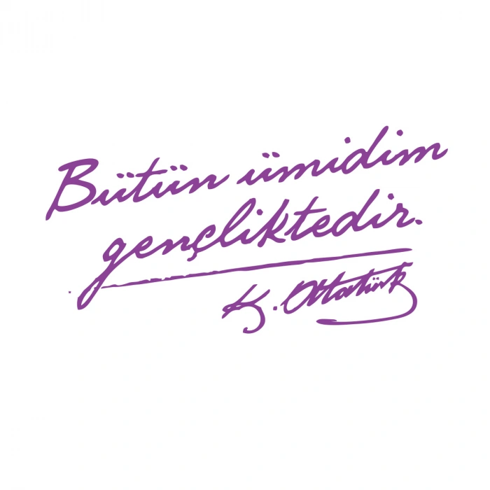Bütün Ümidim Gençliktedir Araba Sticker 17x17 Cm Mor