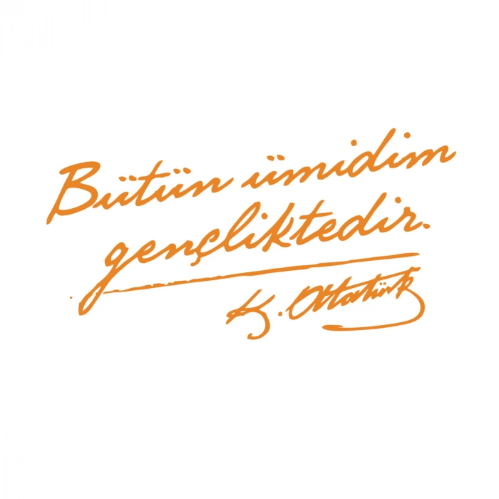 Bütün Ümidim Gençliktedir Araba Sticker 17x17 Cm Turuncu