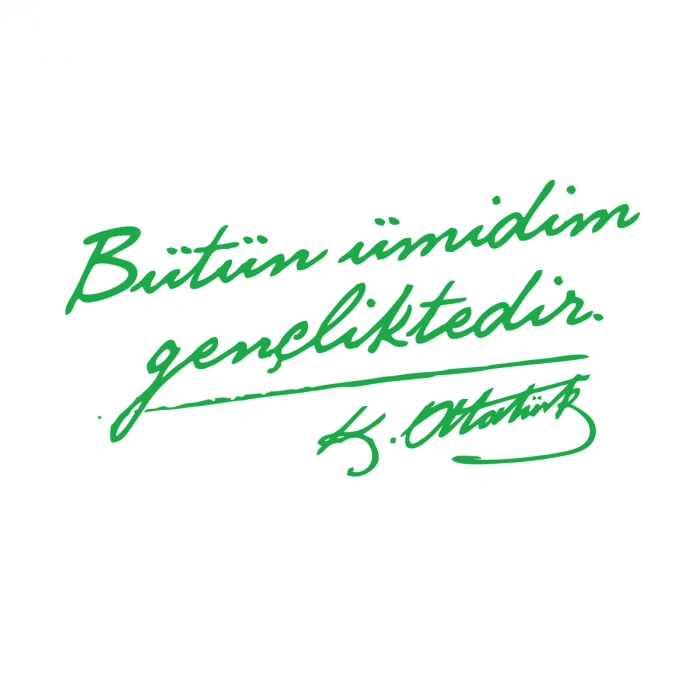 Bütün Ümidim Gençliktedir Araba Sticker 17x17 Cm Yeşil