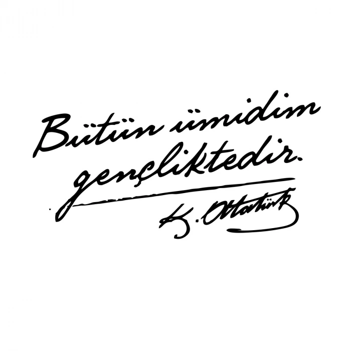 Bütün Ümidim Gençliktedir Araba Sticker 17x17 Cm Siyah