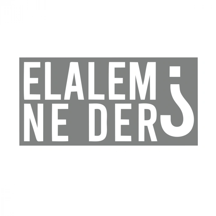 Elalem Ne Der Araba Sticker 17x17 Cm Gri