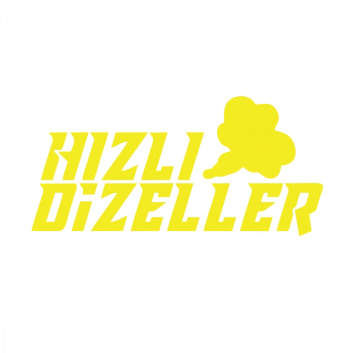 Hızlı Dizeller Araba Sticker 17x17 Cm Sarı